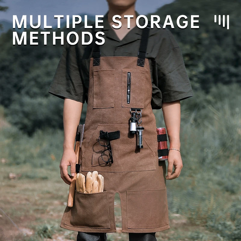 

Outdoor Work Clothes, Denim Canvas, Camping Aprons, Artist Aprons, Gardeners, Waist Straps Anti-stain and Waterproof Backpacks