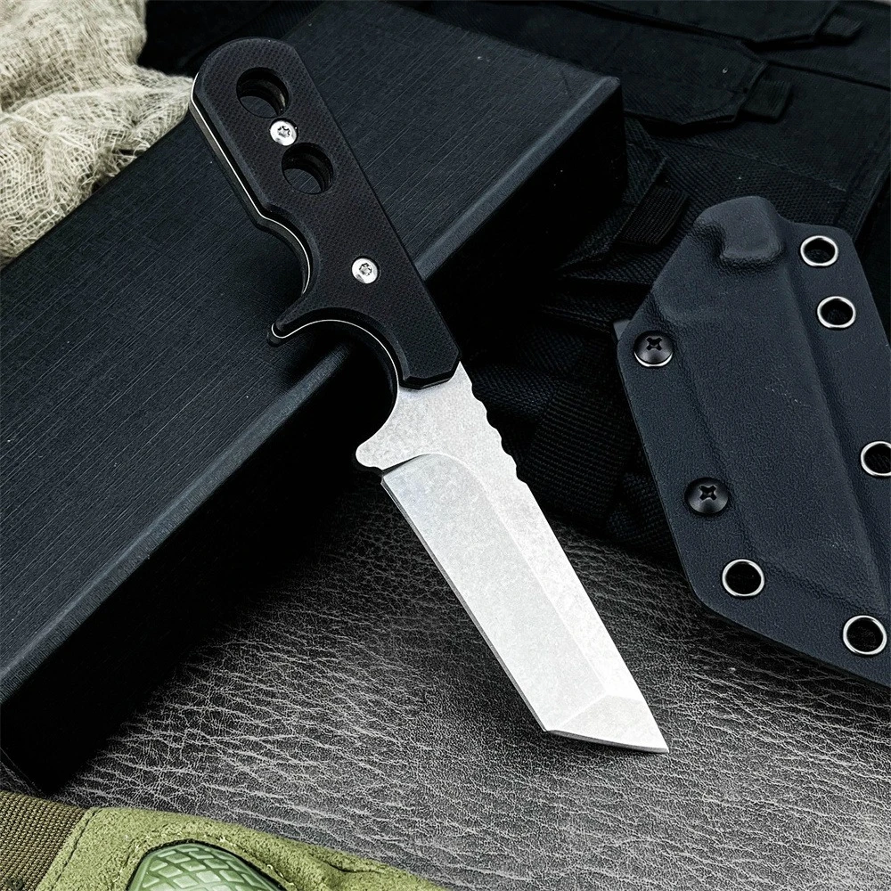 2025 جديد شفرة مثبتة سكين الأبنوس مقبض في الهواء الطلق التكتيكية القتالية الدفاع عن النفس المحمولة Bushcraft المطبخ أداة متعددة