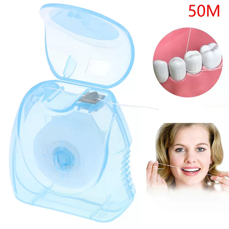 

50M/Box Toothpicks Floss Pick Micro Wax Peppermint Flavor Dental Floss Interdental Brush Teeth Stick Oral Hygiene Clean Wire