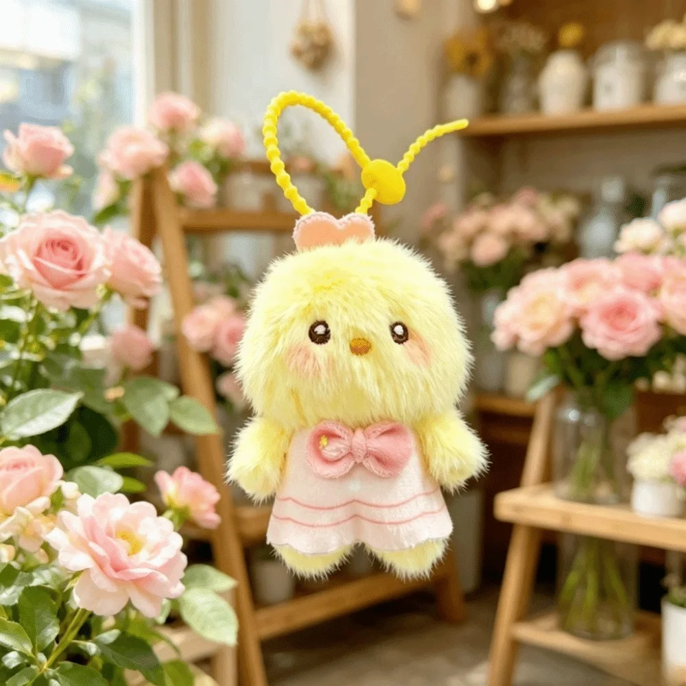 Fluffy Plush Toy Keychain Multicolor Small Size Plush Hanging Doll Cartoon Design Soft Plush Doll Keyring School Bag Pendant