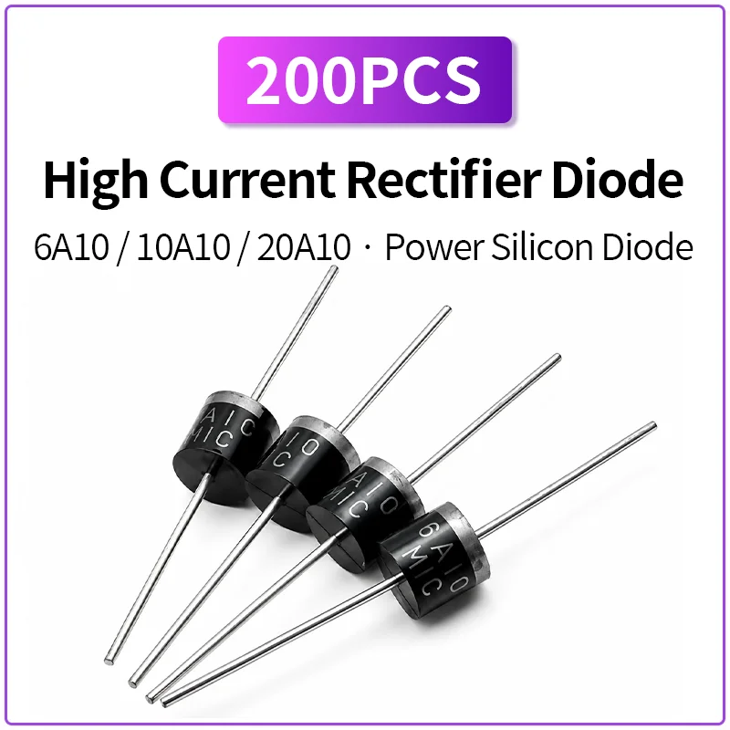 200PCS 6A10 10A10 20A10 High Current Rectifier Diode Power Silicon Diode Reverse Polarity Protection