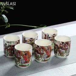 6 Sets Chinese Ceramic Cups  Blue and White Teapot Small Porcelain Tea Bowl Tea Cup Teaset Accessories Drink Drinkware