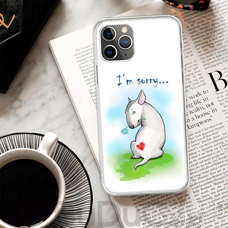 Bull Terrier Dog Puppies Cover For iPhone 16 15 14 13 12 11 Pro Max Apple Phone Case X XS 7 Plus 8 + Art Customized Print Shell