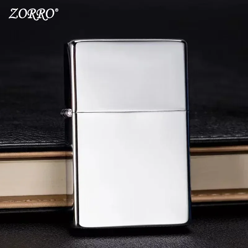 New Original ZORRO Kerosene Lighter Retro Creative Pure Copper Shell Windproof Brass Cigarette Gasoline Engine Smoking Gift Box