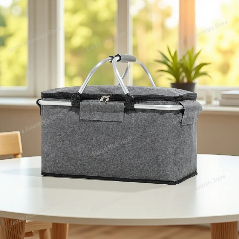Supermarket Shopping Basket Oxford Cloth Folding Basket Is Convenient To Carry Foldable Shopping Basket