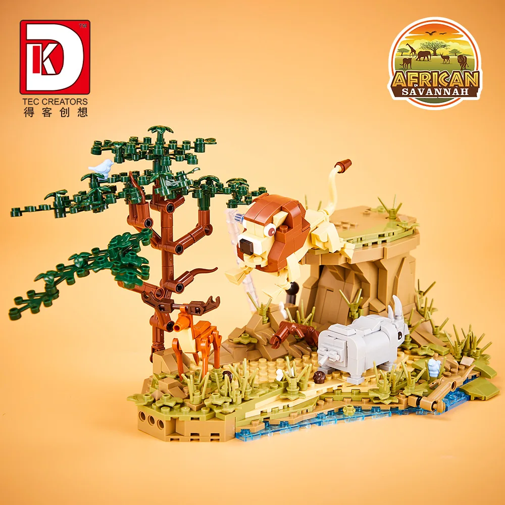 

New DK 6025 755pcs MOC Idea African Savannah Building Blocks Assembling Bricks Model Toys for Boys Christmas Gift Set