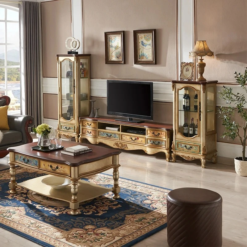 

Vintage Storage Tv Stand Universal Design Gold Nordic Wooden Tv Cabinet Living Room Minimalist Mueble Televisor Furniture Home