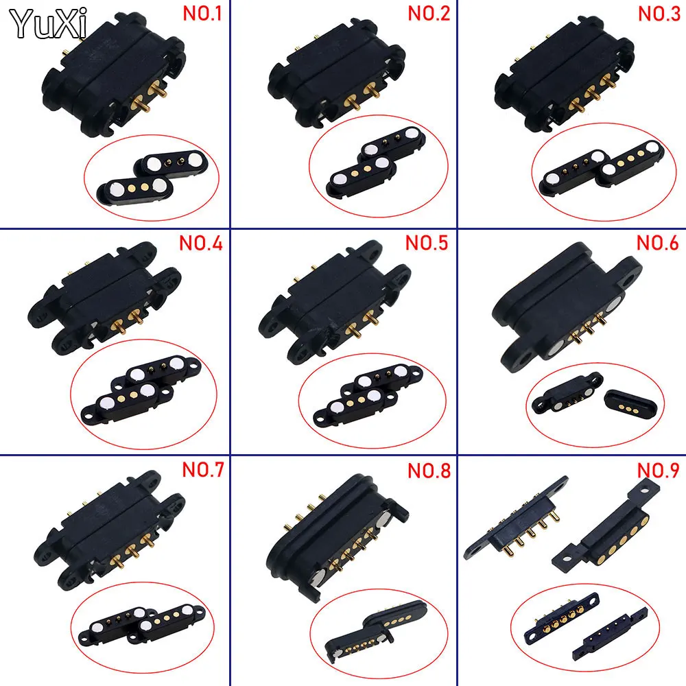 

2Pair 2P 3P 4Pin 5Pin DC Magnetic Pogo Pin Connector Pogopin Male Female 2A Waterproof High Current Spring Loaded Power Socket
