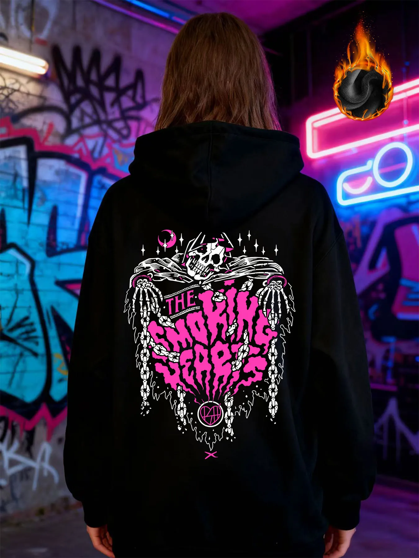 

Зимняя куртка Y2k с готическим принтом, толстая тяжелая бархатная черная куртка на молнии с капюшоном, тонкая темпераментная женская куртка в повседневном стиле для ленивых поездок на работу