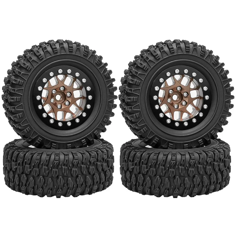 

Aluminum Alloy 1.3 Inch Beadlock Wheel Rim Tire For 1/24 Fms24 Axial Scx24 1/18 Trxs Trx4m Trx4-m Rc Crawler Car Tire