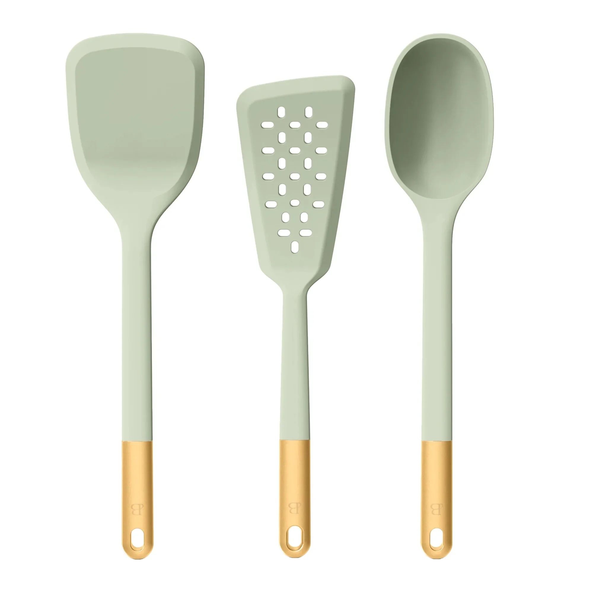 

Beautiful 3-Piece Silicone Kitchen Utensil Tool Set, Sage Green by Drew Barrymore
