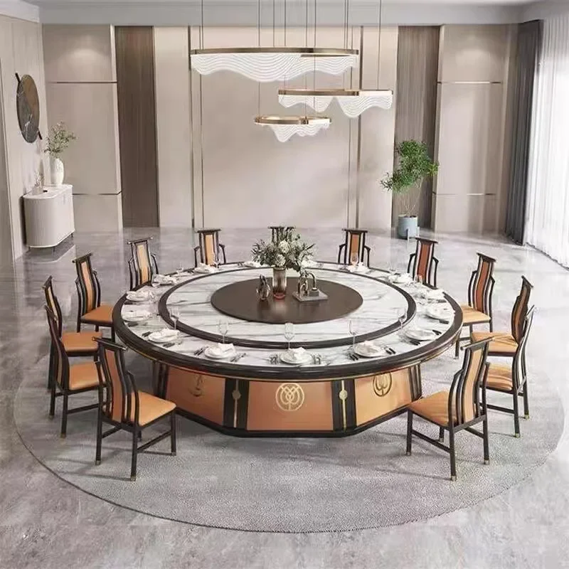 طاولة طعام بلاطة صخرية رخامية، موقد بطارية غير مرئي، وعاء ساخن، نادي الفندق، الإقامة المنزلية