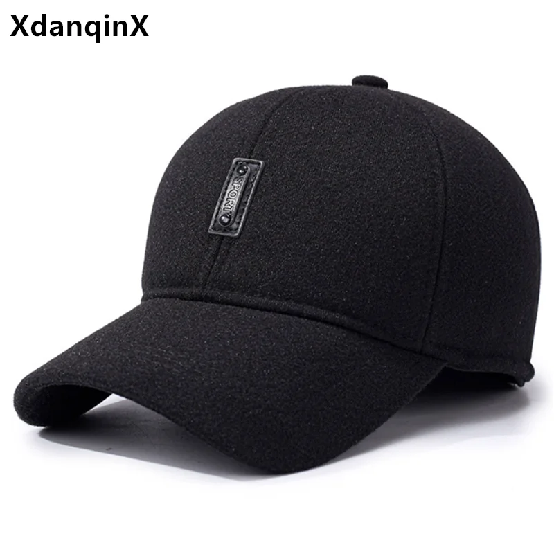 

Snapback Cap New Winter Men's Cap Plush Thickened Coldproof Earmuffs Hats Warm Baseball Caps For Men Ski Hat gorras шапка 모자