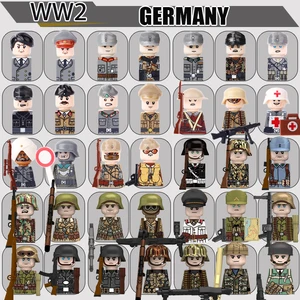 Série de figurines militaires de la Seconde Guerre mondiale Blocs de construction Allemagne Afrique du Nord Officier de l’armée Casque Arme de guerrier Briques Toys Boys 10 meilleures ventes LEGO soldat allemand de la Seconde Guerre mondiale - No 6