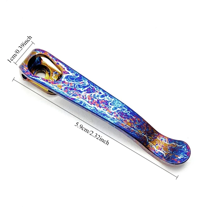 NEW Stainless Steel Burning Titanium Back Clip for DIY Folding Pocket Knife DIY Accessories Back Clip Custom Back Clip Holder - view 6