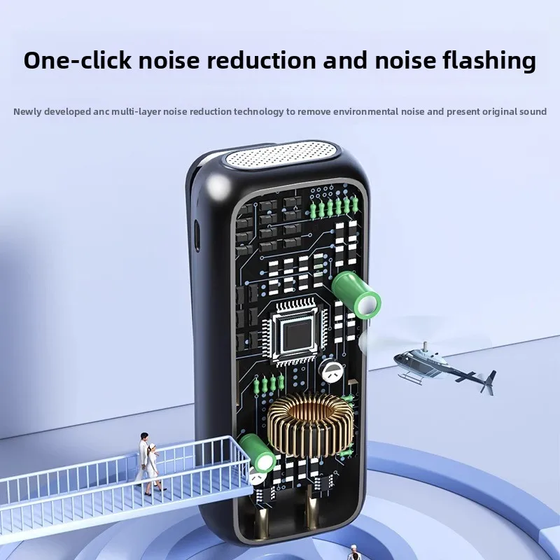 S16 무선 마이크 칼라 타입 무선 녹음 소음 감소 기기 (충전함 포함)