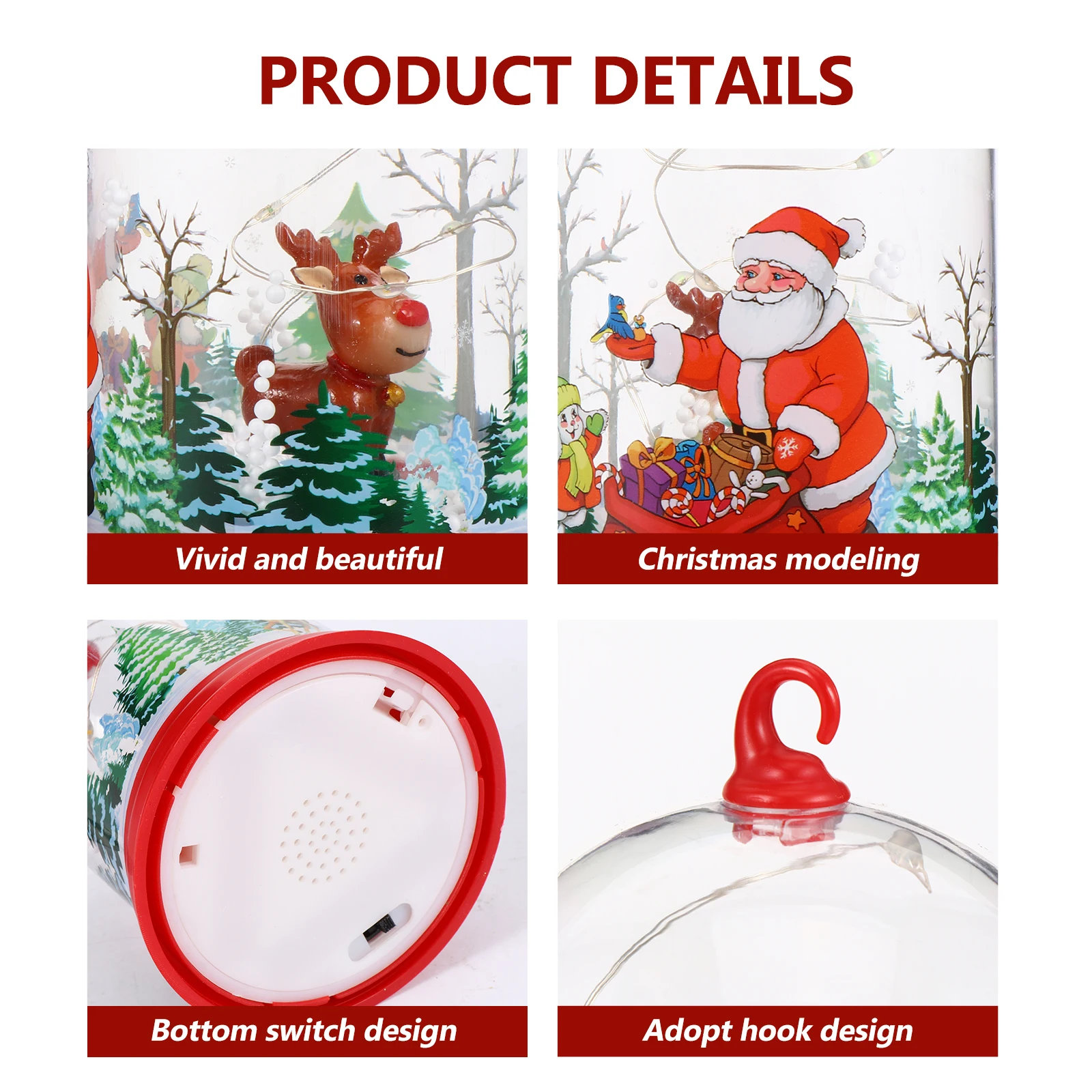 

1 pc Christmas Reindeer Lamp Warm Light Energy Saving Hanging Table Decorative Night Light For Party Festival Gift