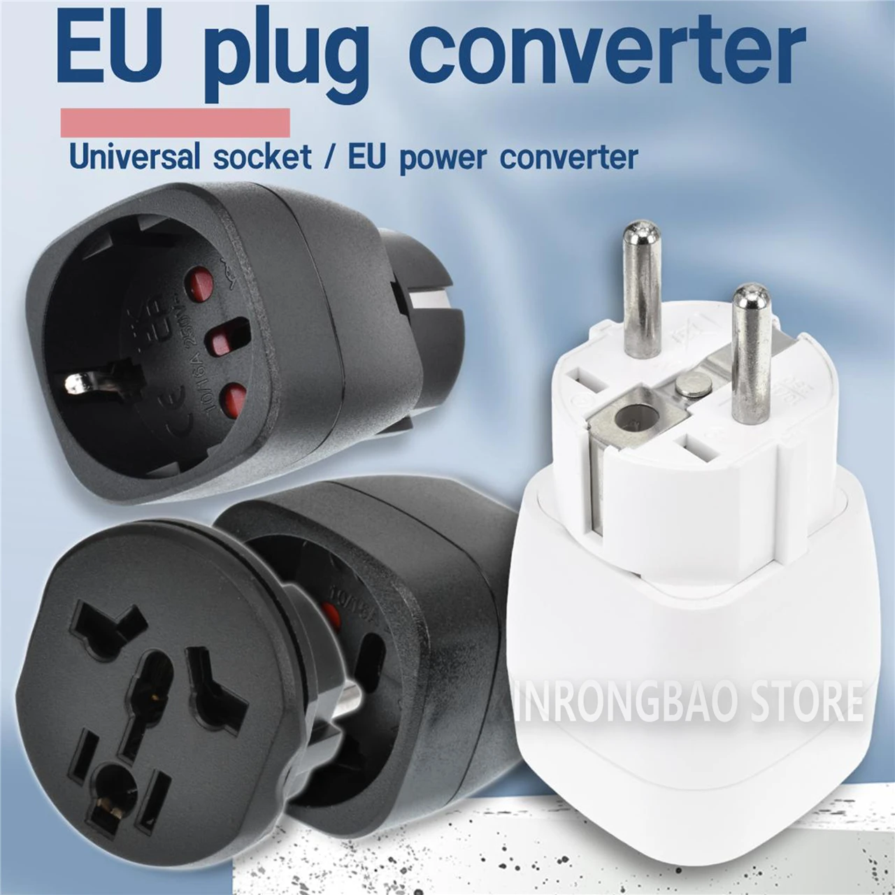 Universal Travel Adapter EU Kr Plug Adaptor To Universal European To American Plug 48mm Converter  Accessories Converter Set 16A