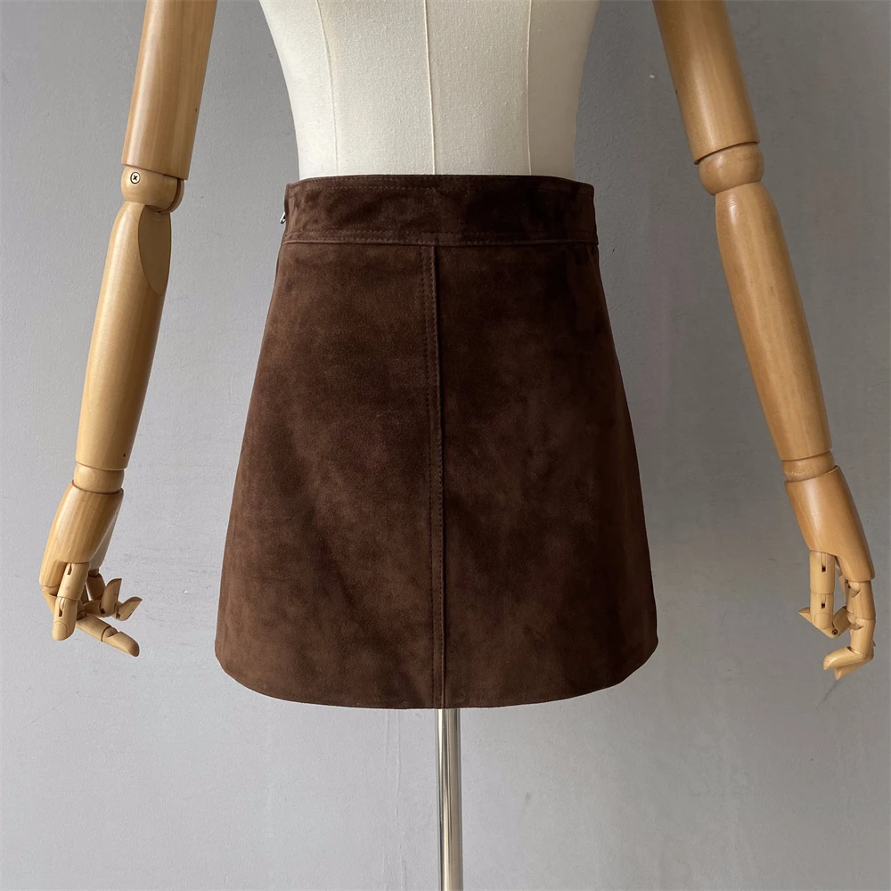 Jxwatcher femmes véritable daim cuir Blazer manteau printemps nouveauté véritable peau de mouton veste dame mode jupe courte 2025 automne