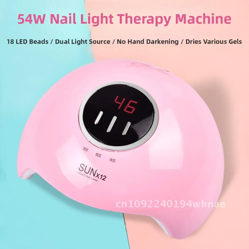 Professional S1 Nail Light Therapy Machine Quick-Drying LED Drying Lamp for Nail Making Induction Polishing Tool White 54W