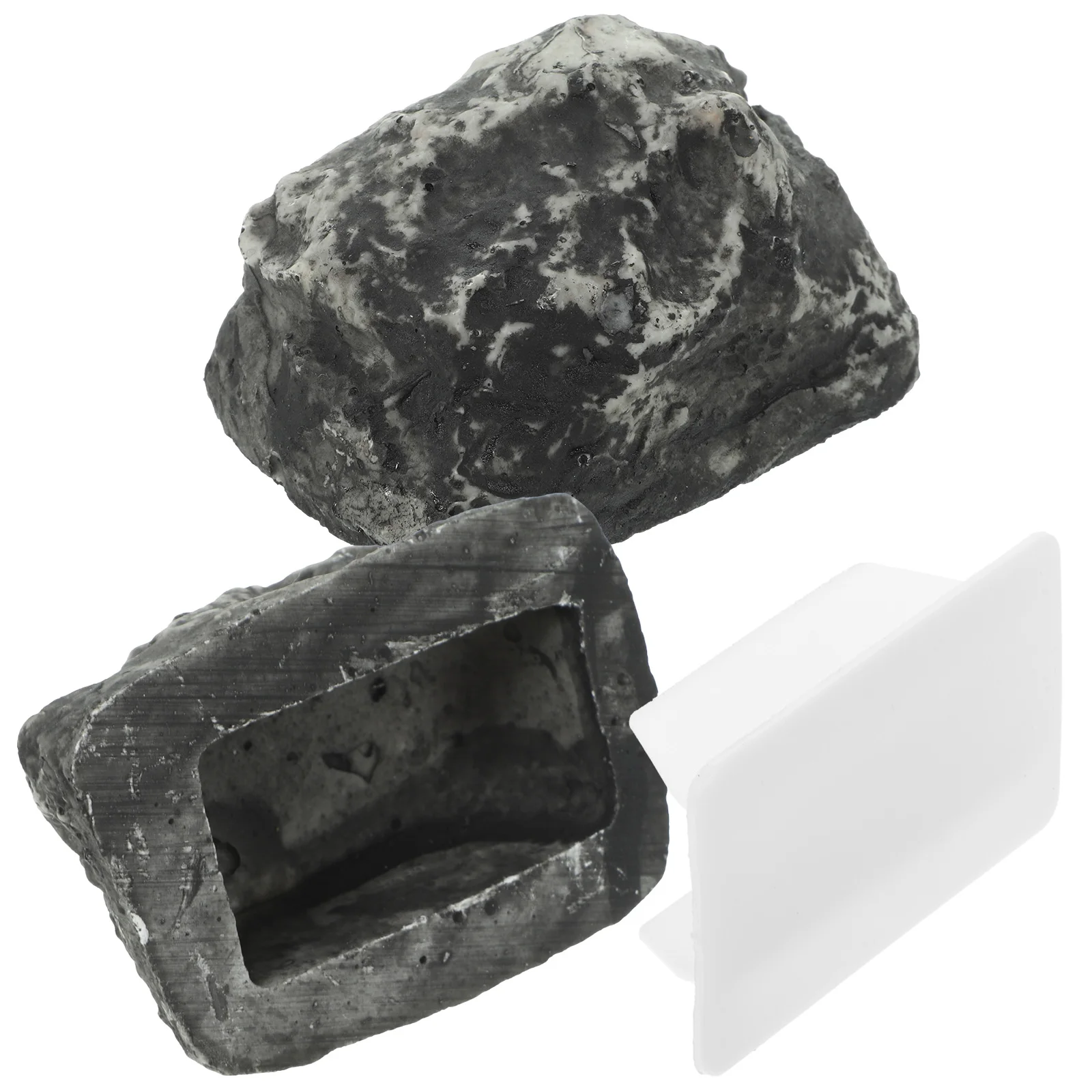2 Pcs Stone Key Box Resin Hidden Storage Container Outdoor Keys Spare Hider Fake Stone Garden Decor Sculpture Statue Yard