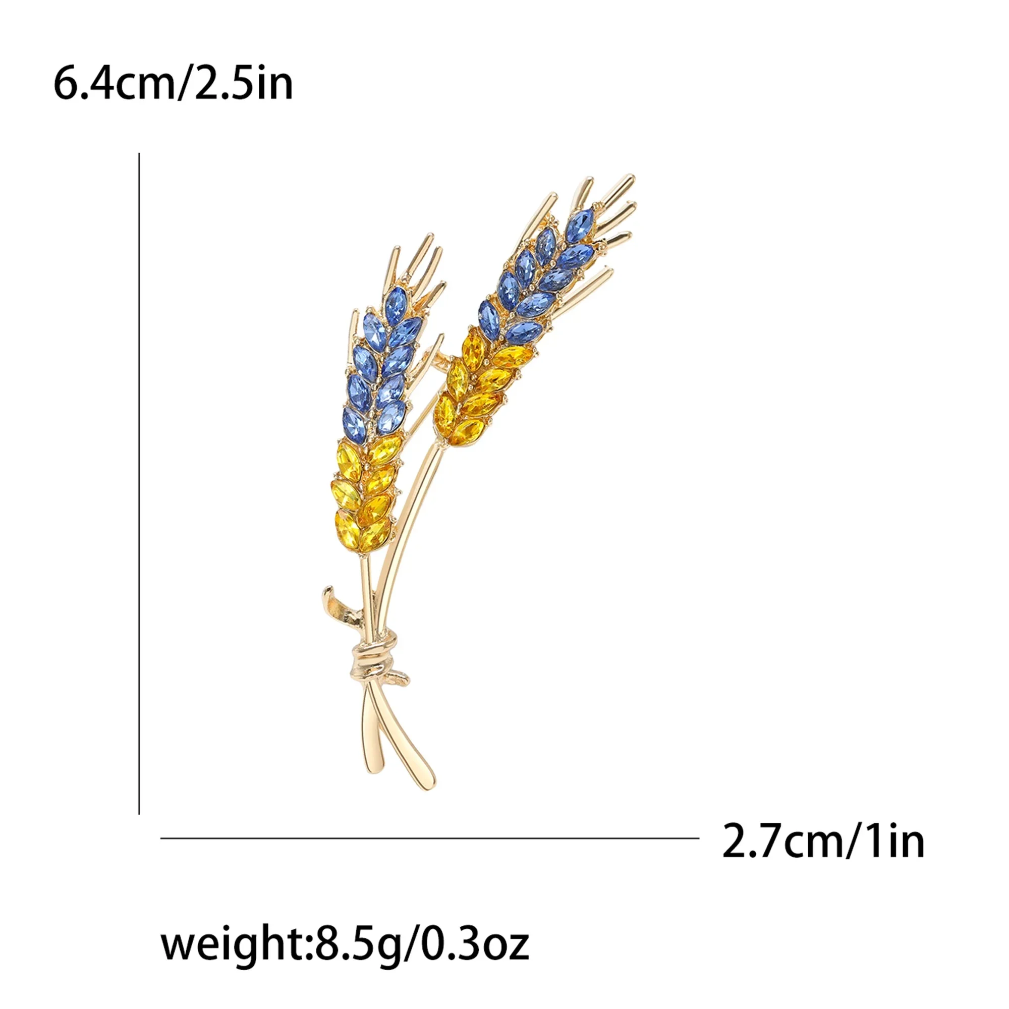Women Brooches Korean Fashion Style 3-Color Rhinestone Ear of Wheat Lapel Pins Luxury Jewelry Accessories For Clothing Gifts
