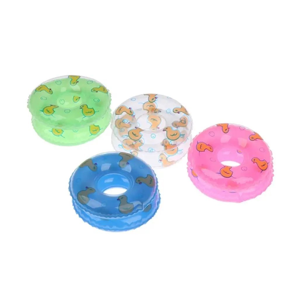 Anello da nuoto in miniatura per casa delle bambole in PVC Mini anelli gonfiabili per anatra gialla Giocattolo da nuoto Dress Up fai da te