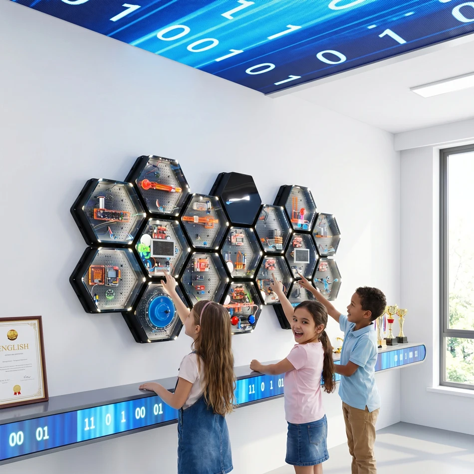 Deepseek AI Digital Human Interactive Demonstration Wall Voice Control Smart Education AI Device for Future Classroom Learning