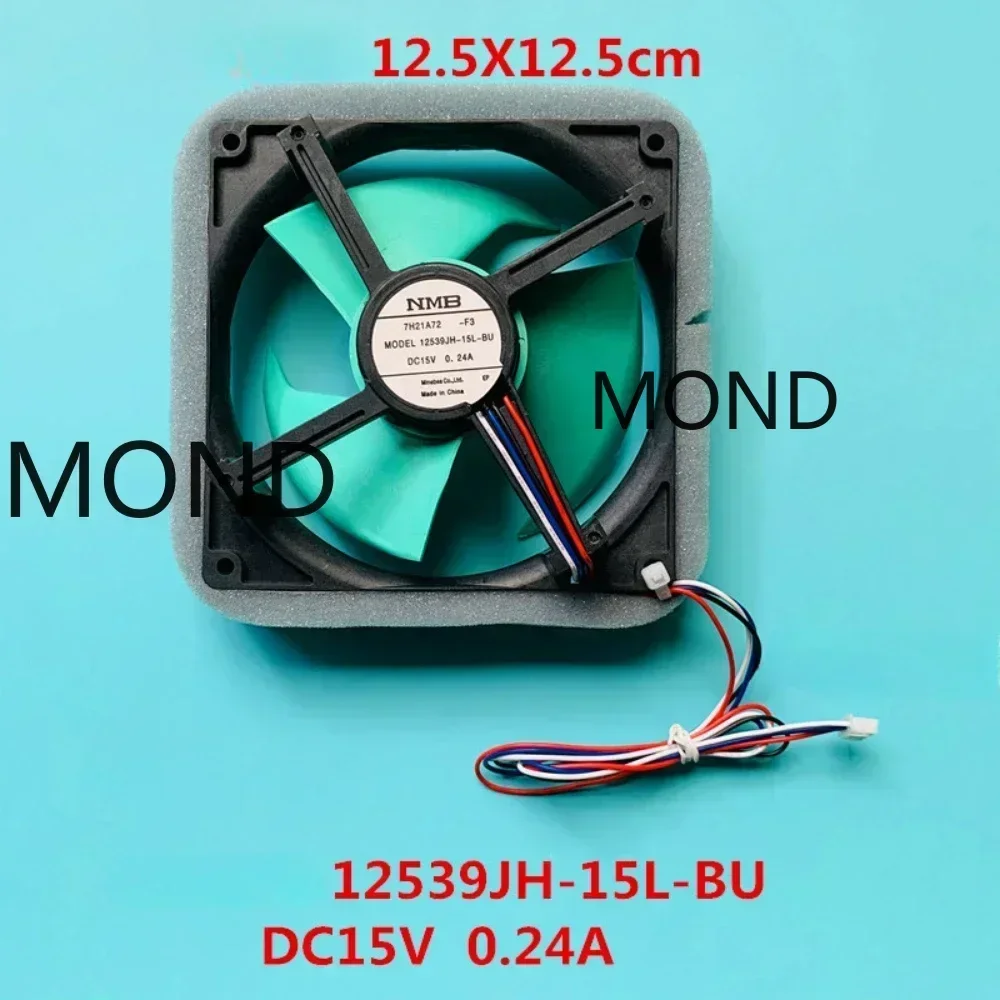 12539JH-15L-BU Refrigerator Cooling Fan NMB NMB-MAT for Haier Panasonic Meiji Refrigerator Fan DC15V 0.24A 12cm 13*13*2Cm