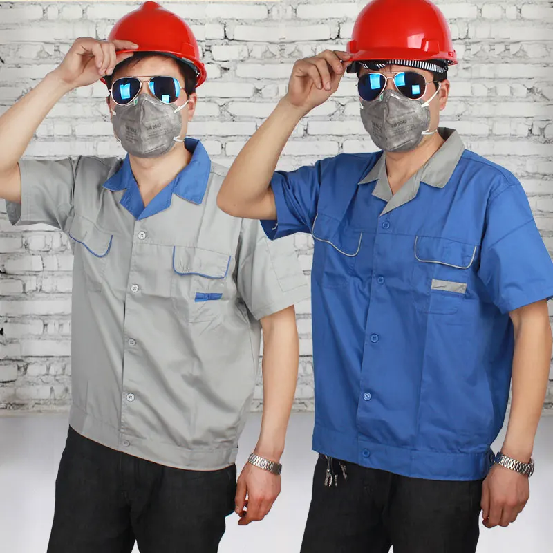 

Light ort Sve Work orm Top for Men Summer Cotton Garment Repair Fac Workop Youth Sle Hot S Workwear