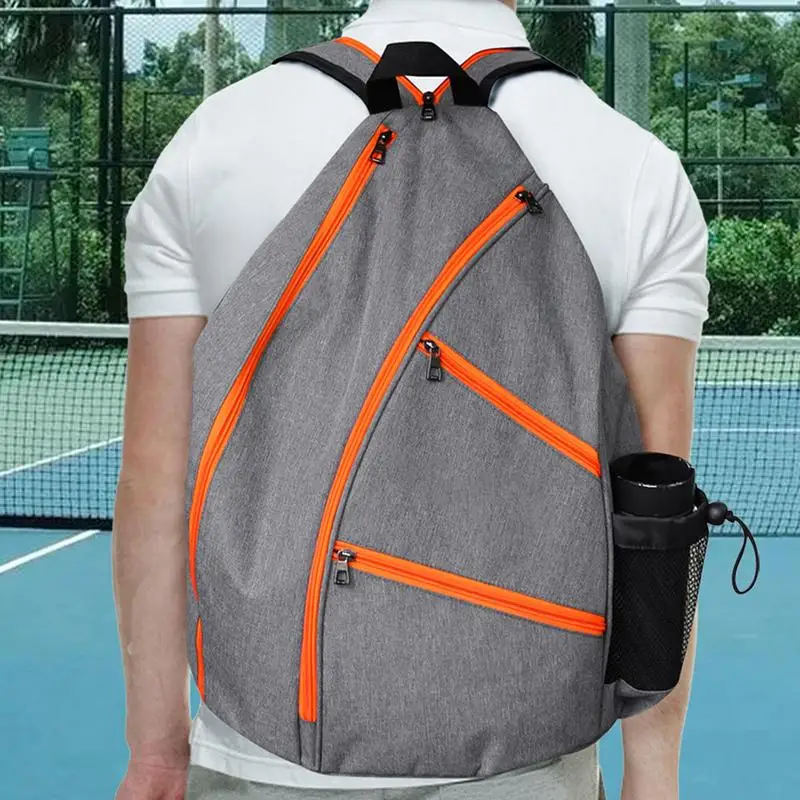 Hole Ball Racket Bag Hole Ball Racket Single Shoulder Bag Front Non-Slip Zipper Design Tennis Racket Backpack