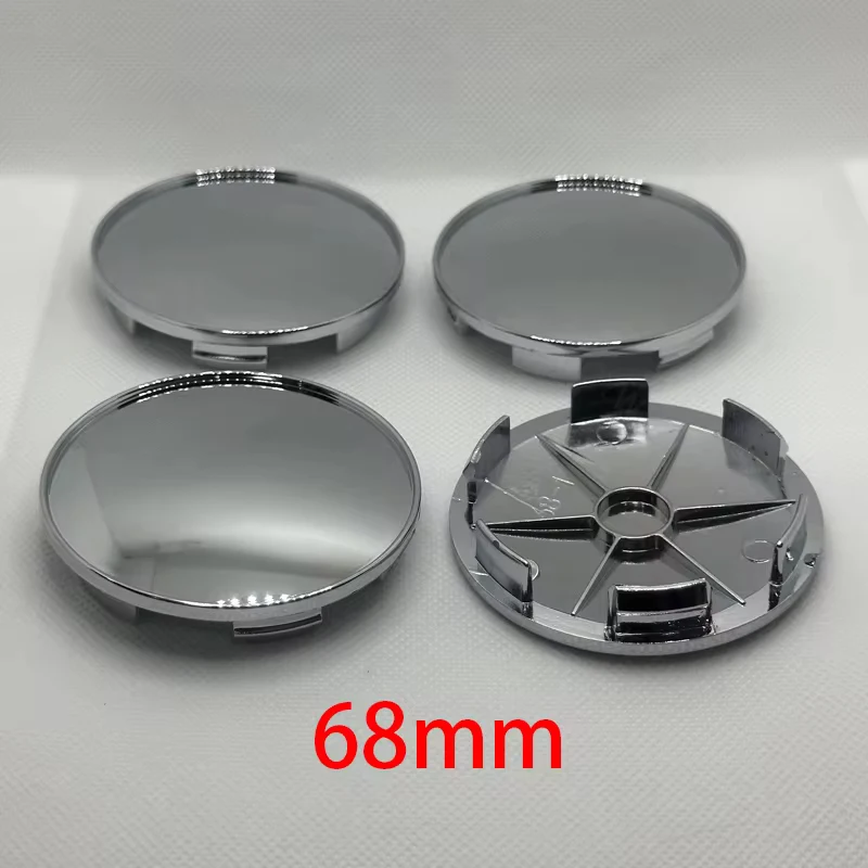 4Pcs/Set 68mm Car Wheel Center Hub Caps Cover Kit Car Accessories Durable Black Silver Plastic Car Styling Parts Car Accessories