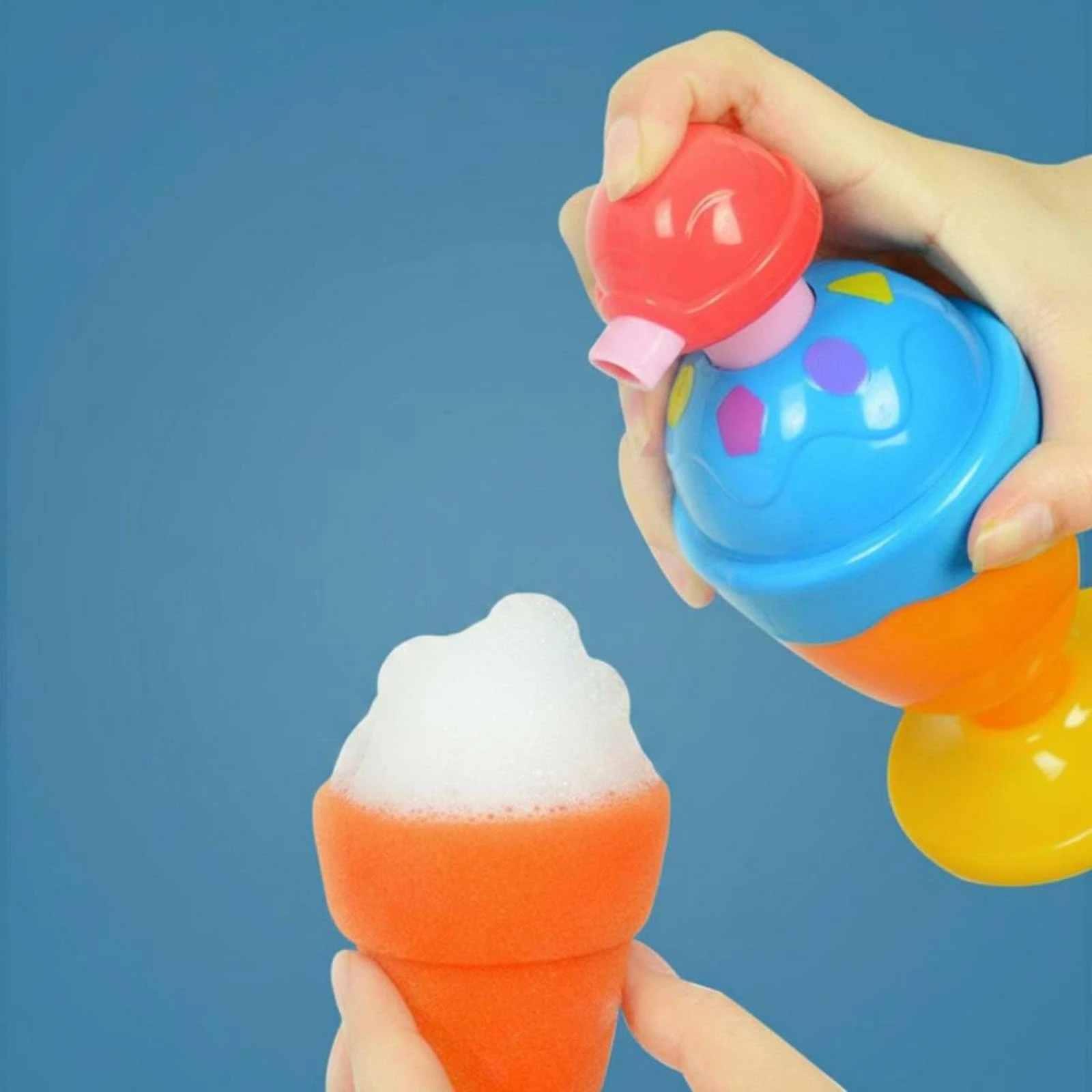 Ice Cream Foam Creator Decorative Lettering Ice Cream Bath Toy Bath Bubble Toy Sensory Play Easy to Clean for Children
