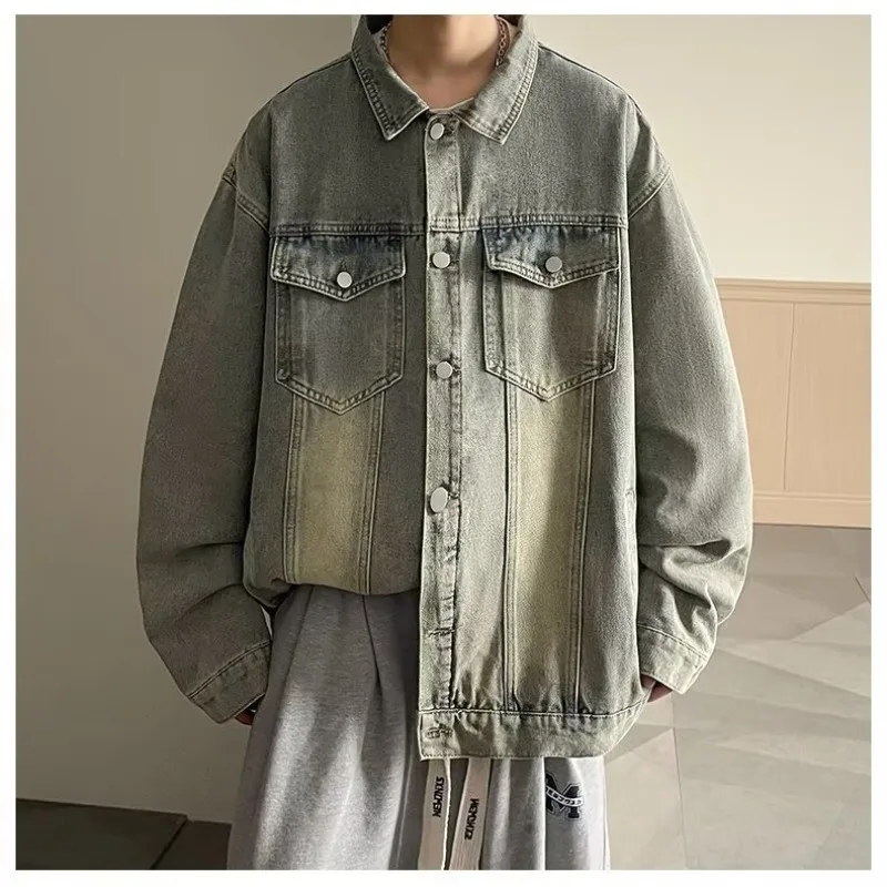 خمر غسلها الرجال المتعثرة، تصميم الخريف الجديد، الرجال العصرية فضفاضة عارضة أنيقة #3