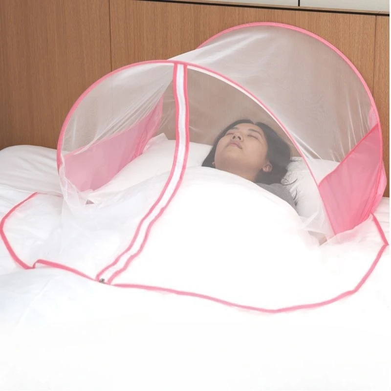 Novelty Portable Small Mosquito Net for Single Person Use Foldable Zipper Brief Mosquitoes Repellent Helmet Enclosure Head Gear