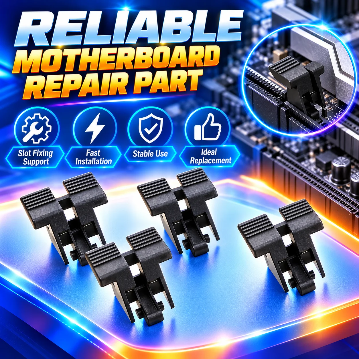 PCIe 16X Graphics Card Slot Retainer Clip 164P Motherboard PCI Express Socket Locking Buckle Replacement Repair Parts 5PCS 10PCS