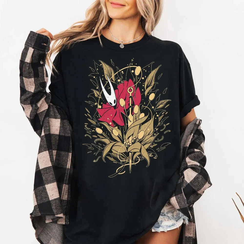 Hollow Knight Silksong Shirt Indie Game Gothic Clothing Graphic Short Sleeve Shirt Unisex Men Women All-Season