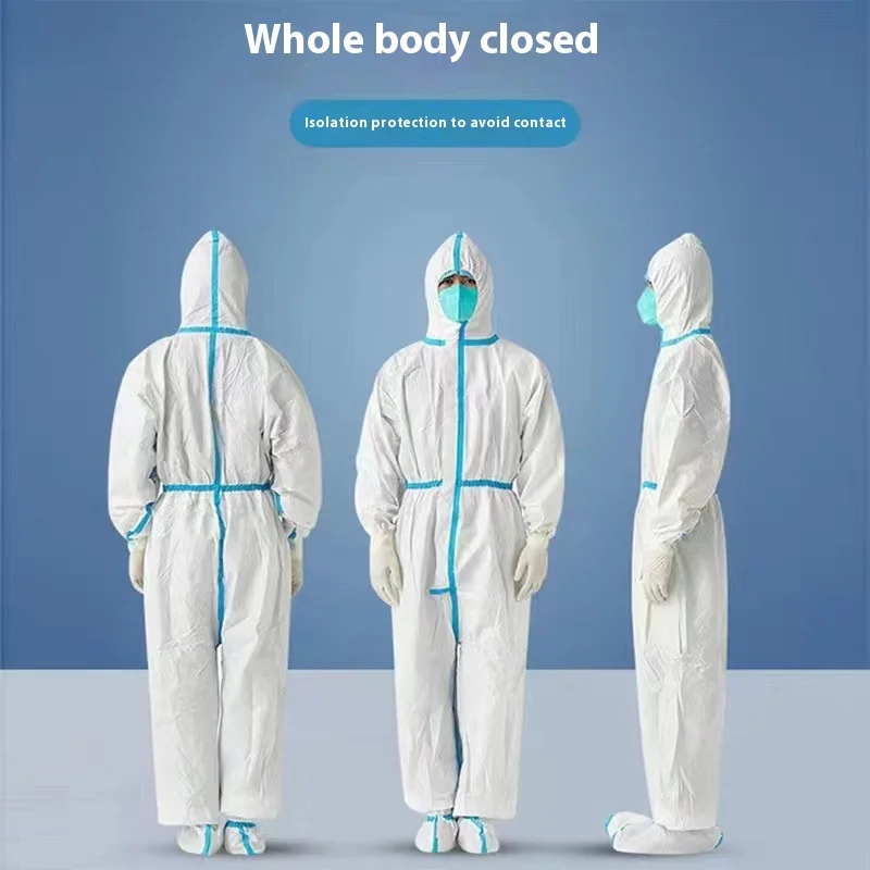 Disposable Breathable Dustproof Water Oil Resistant Work Safety Overall Anti Dust Spary Painting Decorating Labour Coverall Suit