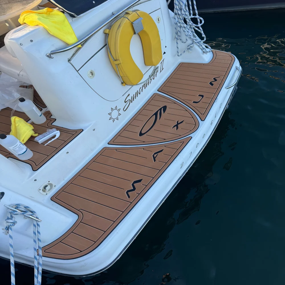 

2000 Maxum 270 CR Cruiser Swim Platform Cockpit Pad Boat EVA Faux Teak Deck Floor Mat SeaDek Style Самоклеящийся V354 K9H2