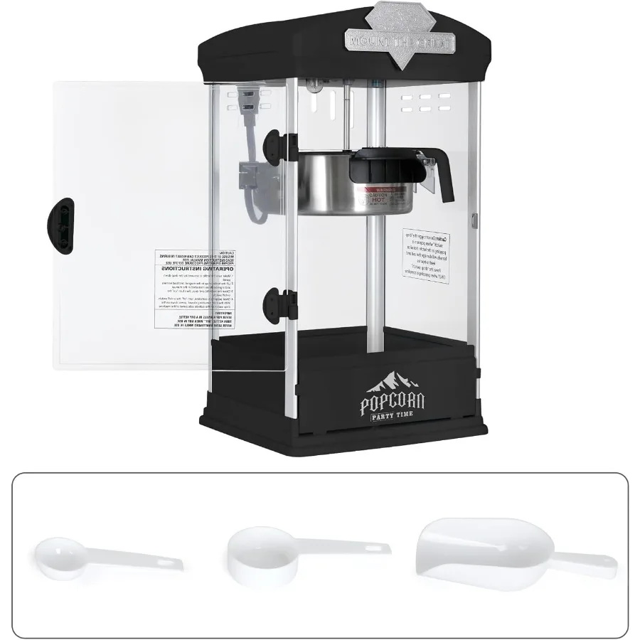Tabletop Popcorn Machine with StainlessSteel Kettle for Home Family Use 600W Popcorn Maker Produces Up to 32 Cups Ideal for Mov