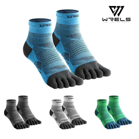 COOLMAX Five-Finger Socks High Performance Cushion Toe Socks Wicking Moisture Breathable Quick Dry Running Sport Socks