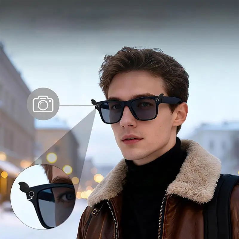 Smart Glasses LED Light Blocking Stickers Fit For Meta Sliding Reusable Adhesive Eyeglass Camera Cover Black