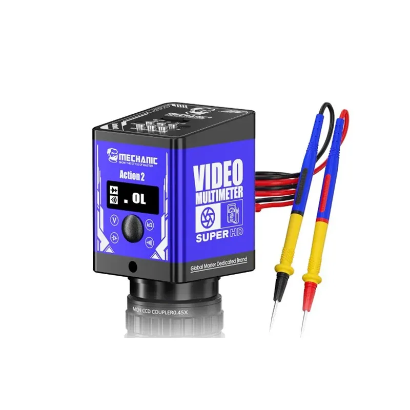 독특한 Mechanic Action2 비디오 멀티미터 현미경 산업용 카메라 (휴대폰용 전자 이미지 헤드 4K 고화질 센서 포함)