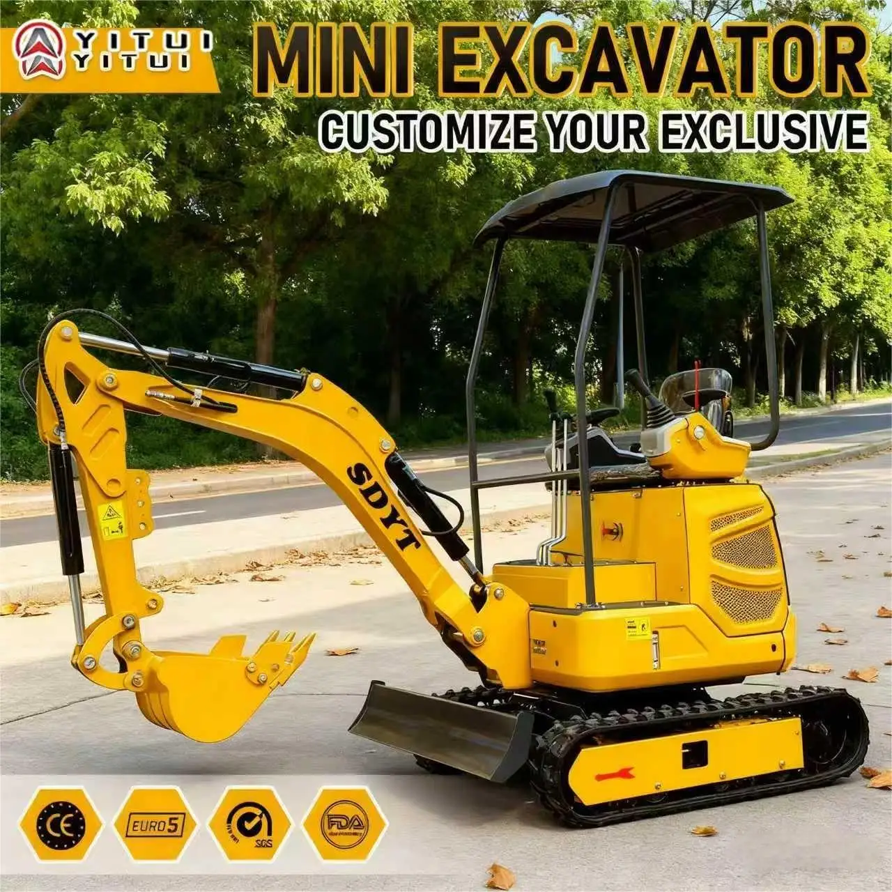 

The Mini Excavator With A Rotating And Tilting Function At A Low Price Meets The Euro 5 Standard And Can Be Customized