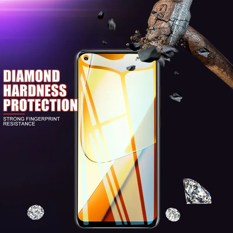 4Pcs Transparent Tempered Glass For Realme C20 C21 C25 C30 C31 C33 C35 C51 C53 C55 Screen Protector For Realme C25s C30s Film