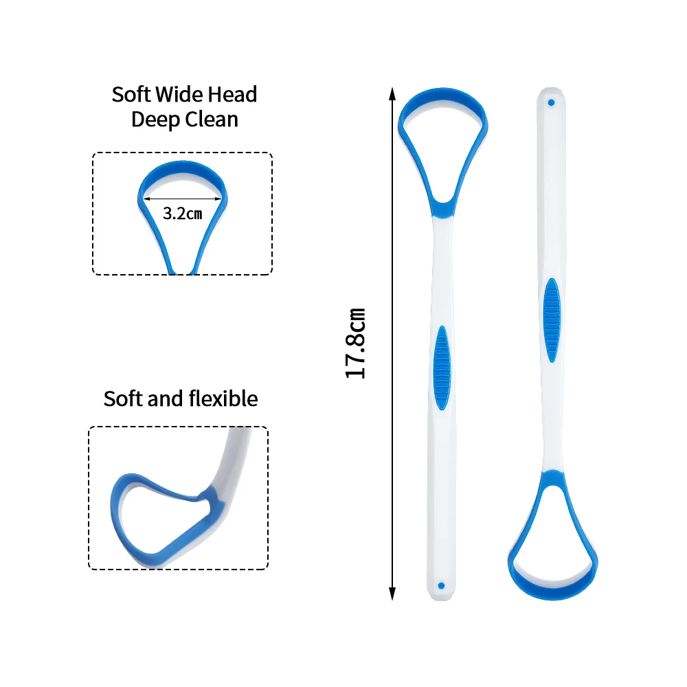 5pc Dental Silicone Tongue Brush Cleaner Reusable Tongue Scraper Brush For Adults Kids Oral Care Hygiene Mouth Fresh Breath Tool
