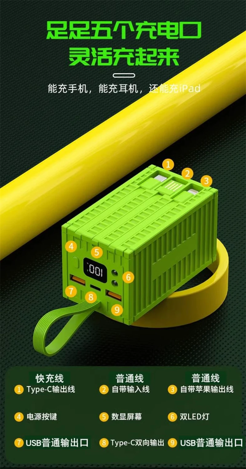 DIY Power bank Shell 5V/2A,5V/3A,5V/4.5A,9V/2.2A,12V/1.6A USB QC4.0 PD 22.55W Type-C Super-Charge VOOC 21700 18650 Battery pack