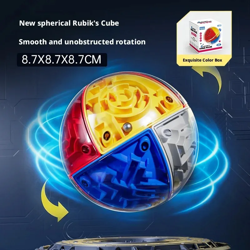 

Hot 3D Maze Magic Cube Six-sided Transparent Puzzle Speed Cube Rolling Ball Cubes Maze Toys For Children Stress Reliever Toys