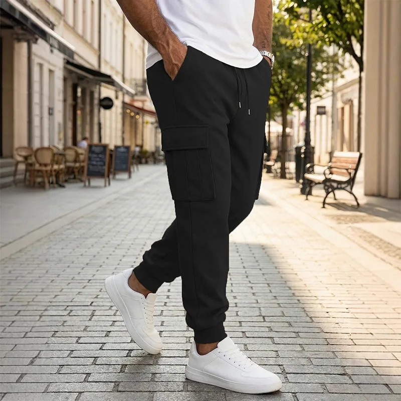 

Men's Multi-pocket Cargo Joggers Casual Drawstring Waist Comfortable Trousers
