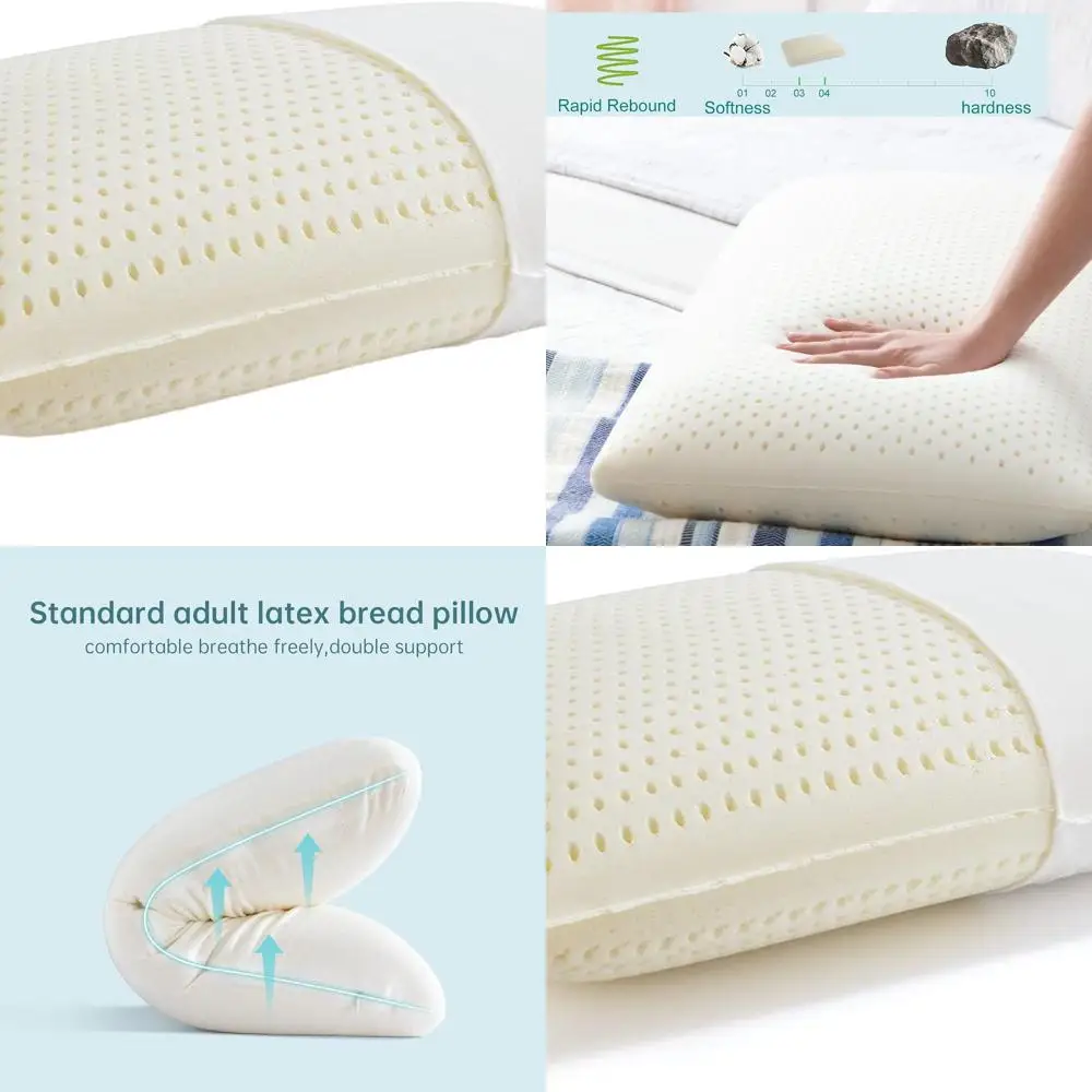 

Подушка из натурального латекса Talalay — плюшевая поддержка для всех позиций сна со съемным хлопковым чехлом (королева, ультрамягкая)